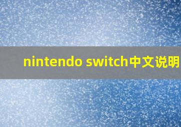 nintendo switch中文说明书